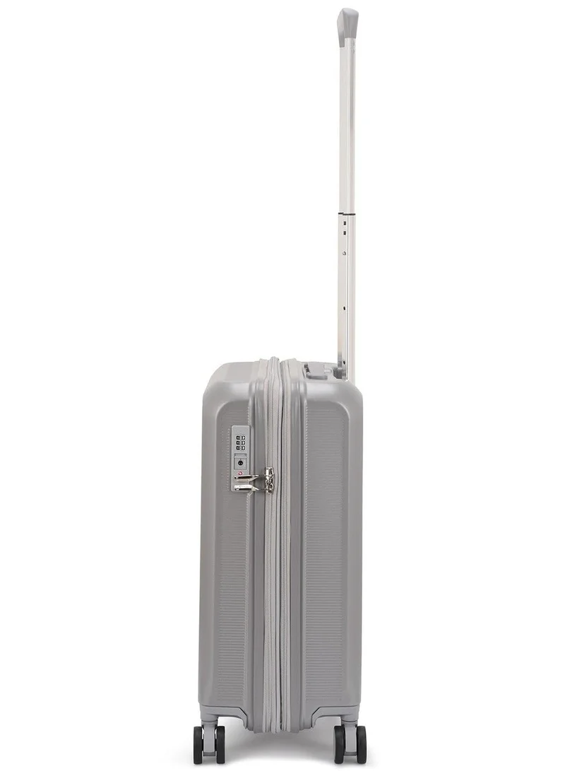 Echolac  Sense 56+67+78 Cm Hardcase Expandable 4-Double Wheeled 3 Piece Luggage Trolley Set - Silver  | Best Price UAE